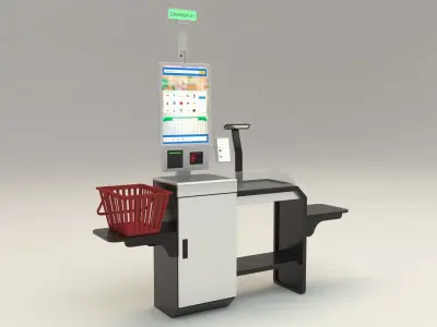 Automatic Shopping Cashier Low-poly 3D model