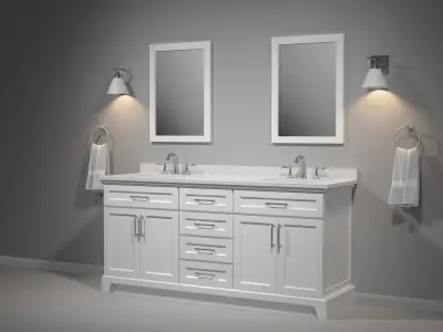 OVE Felix White 72 Brushed nickel 3D model