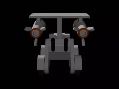 Stylized Low Poly Tank Dual Strike Game Ready Low-poly 3D model