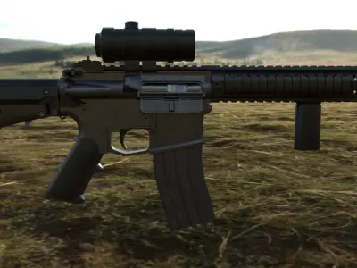 SAAR Assault Rifle Low-poly 3D model
