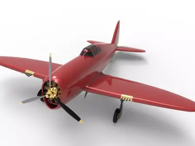 The Republic P-47 Thunderbolt Low-poly 3D model