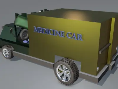 Box van truck 3d game Low-poly 3D model