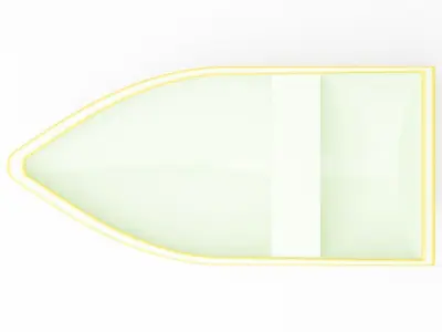 Boat with seat in ocean Low-poly 3D model