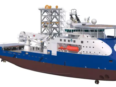 Construction and  Well Intervention Vessel Island Constructor 3D model