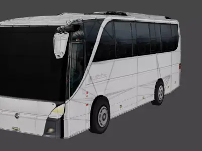 Luxury Low Poly Coach Bus 3D Model 01 Low-poly 3D model