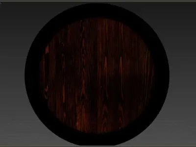 Wooden shield Low-poly 3D model 12