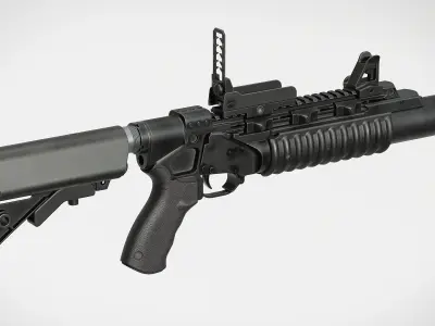 Standalone Rail Mounted M203 Low-poly 3D model