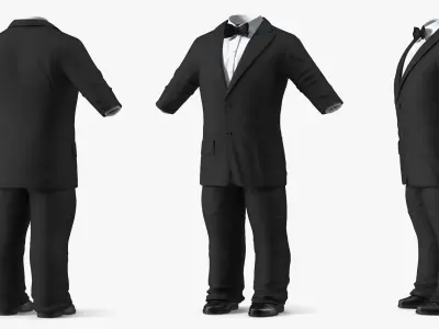  Tuxedo Suit for Dwarf Man Black 