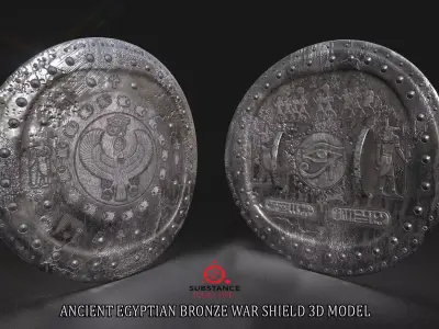 ANCIENT EGYPTIAN WAR SHIELD 3D MODEL Low-poly 3D model