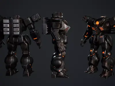 Battle Mech Low-poly 3D model purchase