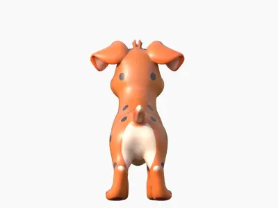Cartoon Dog  Low-poly 3D model