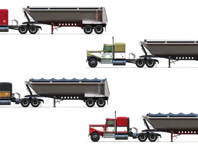 Kenworth W900A dump trailer Low-poly 3D model