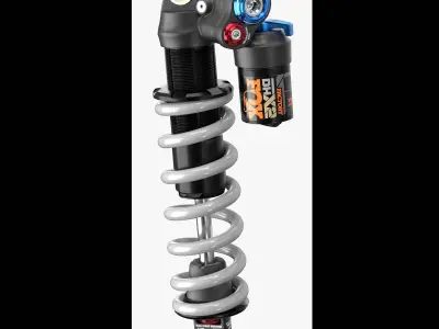 FOX DHX2 coil shock silver Low-poly 3D model