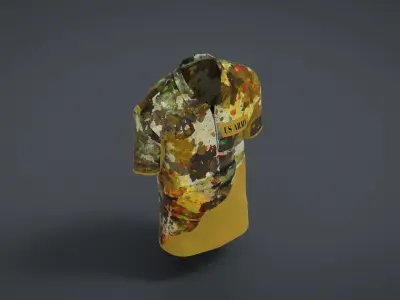 Military Outfit - T-shirt Low-poly 3D model 30