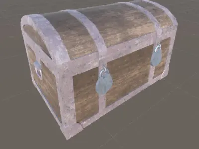 Pirate Chest Low-poly 3D model