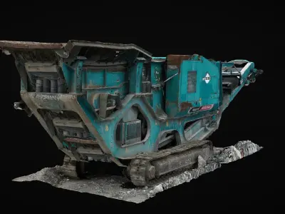 construction-site debris crusher photogrammetry Low-poly 3D model