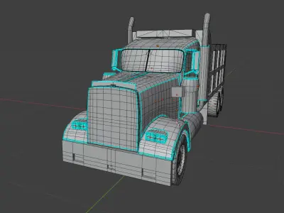 Low-Poly Kenworth w900 Low-poly 3D model