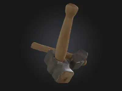 Sledgehammers Duo  Powerful Tools for Heavy-Duty Work 3D model