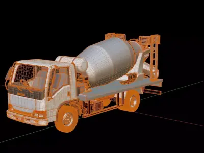 Isuzu NKR Concrete Mixer 3D model