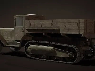 WW2 ZIS-42 military truck Gameready Free low-poly 3D model