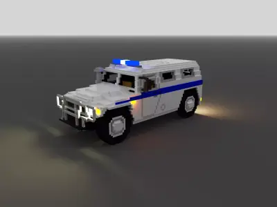 voxel military SUV 3D model
