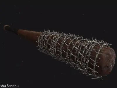  Baseball Bat High-Poly 3D model Free 3D model