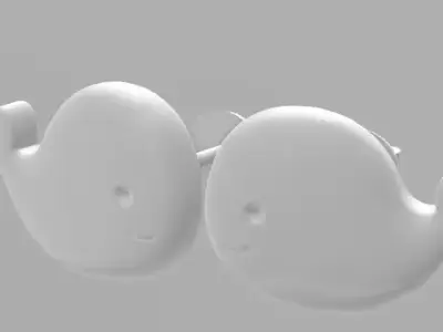 whale earrings Free 3D print model