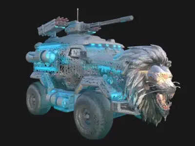 Cybernetic Lion War Vehicle 3D model