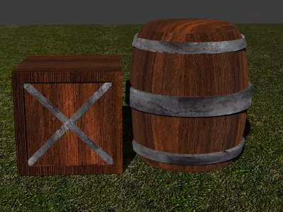 Crate and Barrel for FREE Free low-poly 3D model