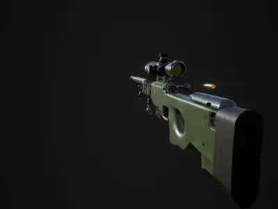 AWP Sniper L96 Low-poly 3D model