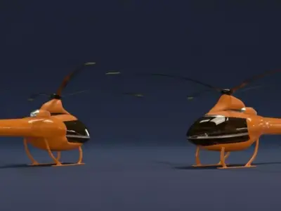Helicopter  Low-poly 3D model