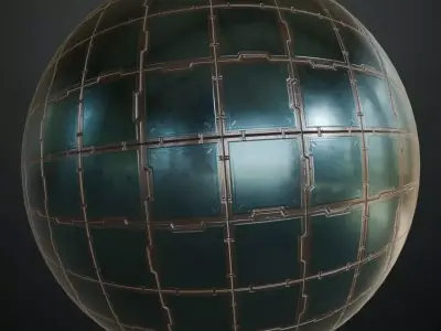 Metal Sci-Fi Plate PBR Seamless Texture