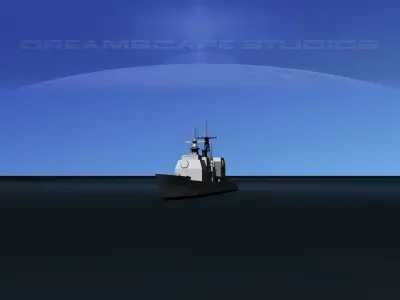 USS Ticonderoga CG-47  LP Low-poly 3D model