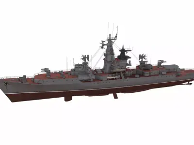 Kresta 1-class cruiser Low-poly 3D model