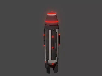 Rocket Game asset Low-poly 3D model