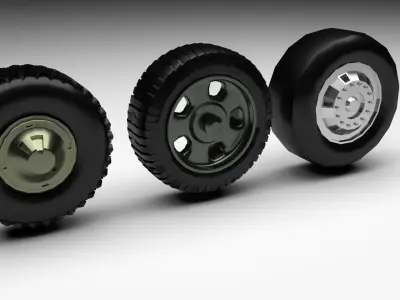 Car Tires Set 3D model