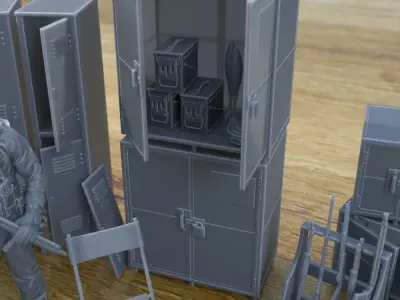 SAFE STORAGE FOR ARTILLERY FOR WAR TERRAIN 1-35 SUPPORTED STL 3D print model