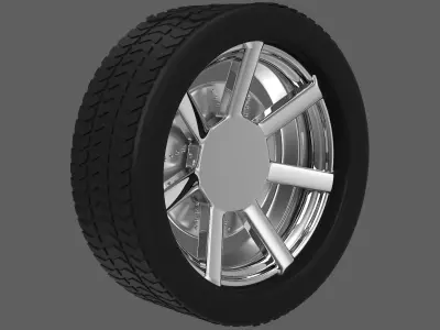 Simple Chrome Wheel 2 3D model