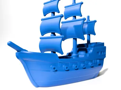 Toy frigate 3D print model