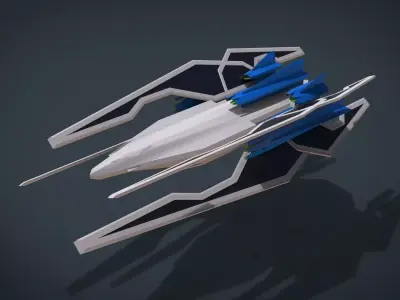 StarDust SpaceShip Low-poly 3D model