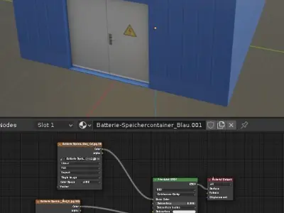 Power Storage Container Blue Low-poly 3D model