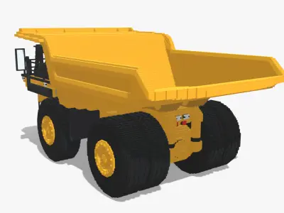 Voxel Mining Dump Truck Low-poly 3D model