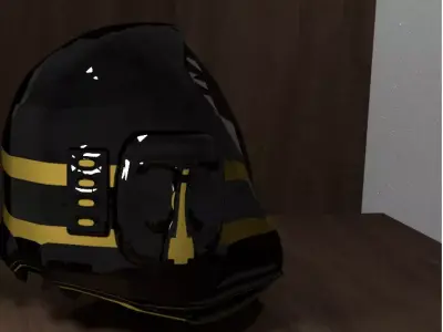 Sci-Fi Low Poly GameReady Helmet 3D Model Low-poly 3D model