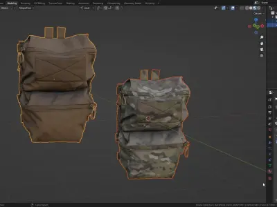 FERRO CONCEPTS DOUBLE POUCH BACK PANEL  Low-poly 3D model