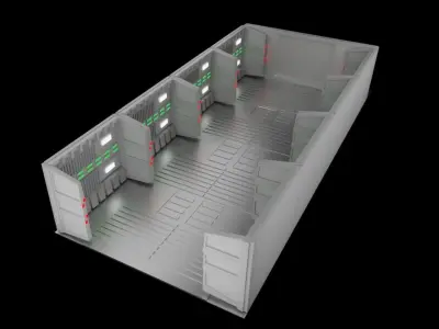 Sci-Fi Corridor 3D model 16