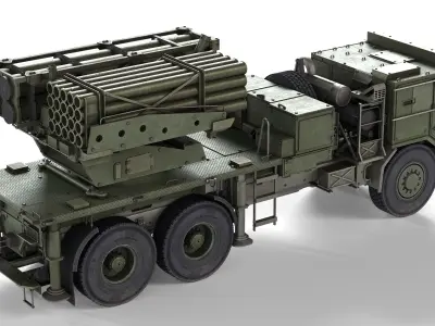 PULS Multiple Rocket Launcher Low-poly 3D model
