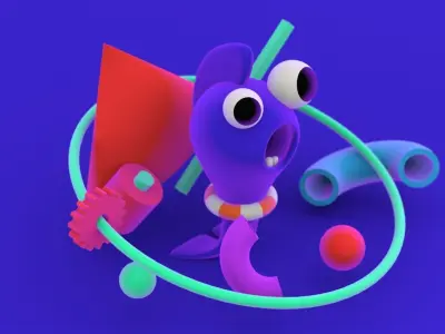 3D Illustration Fish - Fish Model - Arnold Render Free 3D model