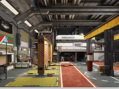 Cyberpunk repair workshop 3D model