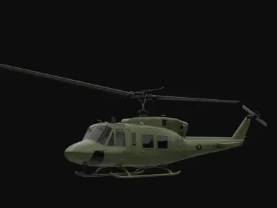 Bell 212 military helicopter  3D model