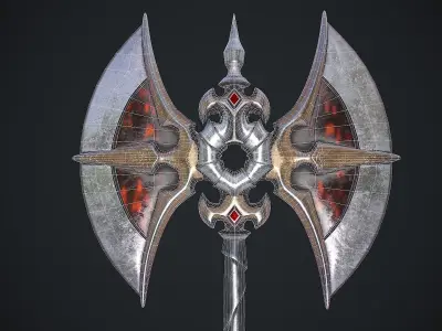 Fantasy Axe 3D Model Low-poly 3D model